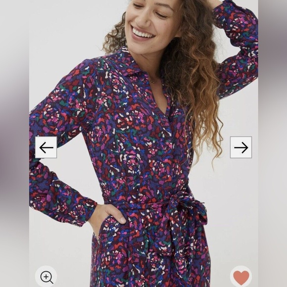 NWT - Fat Face Women's Serena Floral Print Midi Shirt Dress - US 10/L - Picture 4 of 14